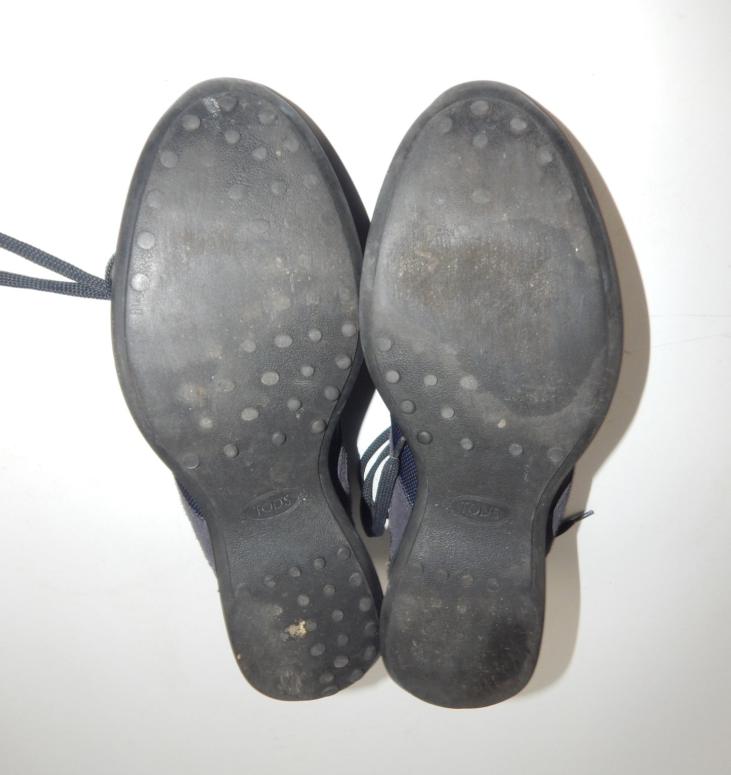 ORIGINAL TOD'S MEN SHOES SPORT SNEAKERS BLUE LEATHER FABRIC EURO SIZE 8 (US 10) - MotoRaider