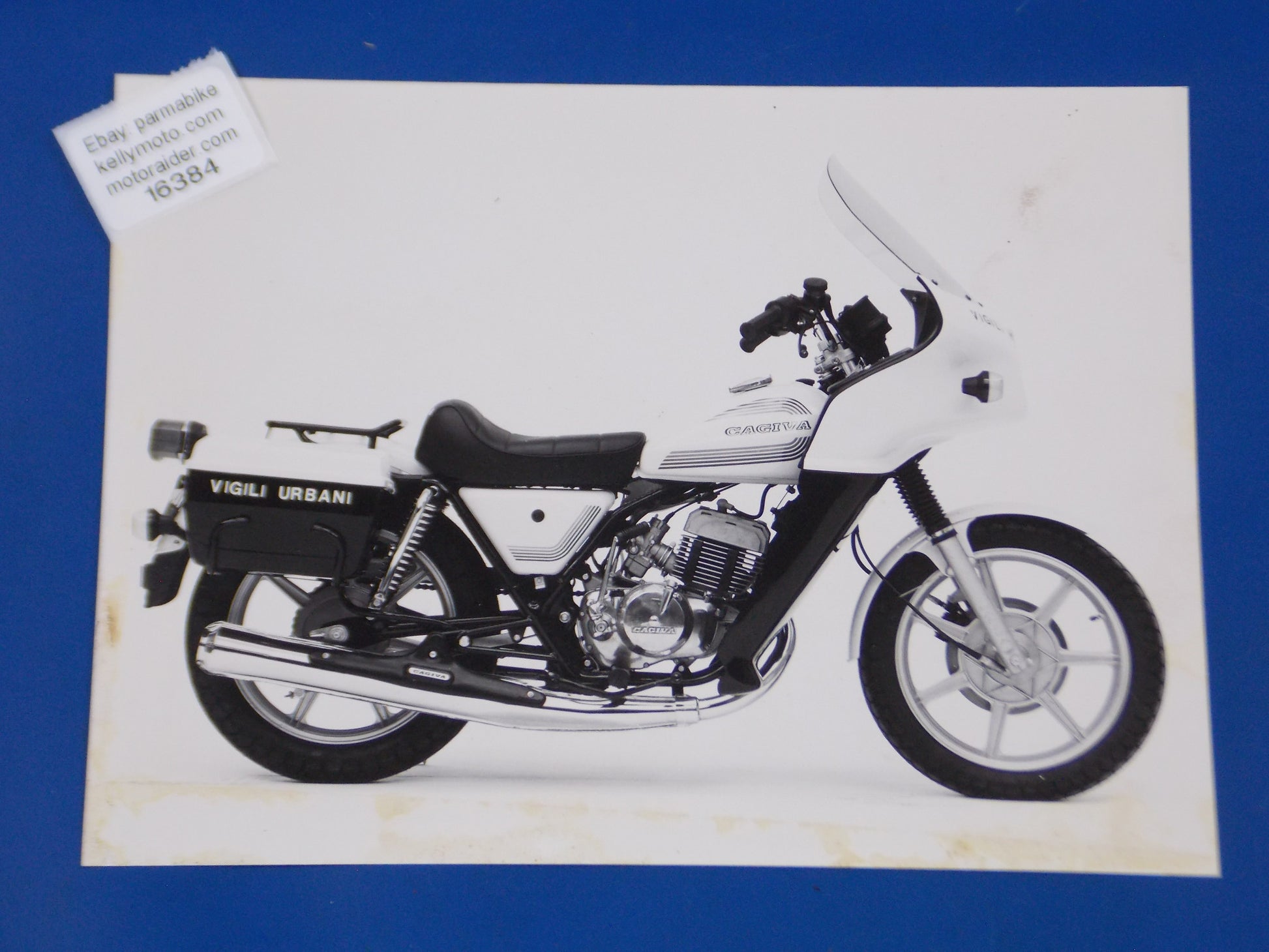 1980's CAGIVA POLIZIA VIGILI URBANI ORIGINAL DEALER PHOTO VINTAGE BROCHUR 7X9.5" - MotoRaider