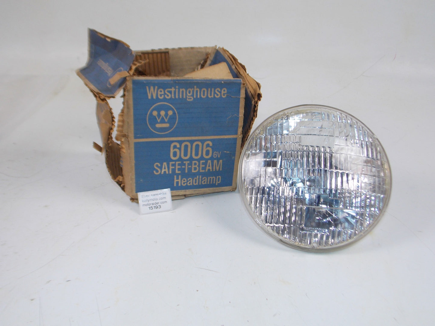 VINTAGE SEALED BEAM WESTINGHOUSE HEADLAMP 6006 6V. SAFE=T=BEAM HEADLAMP - MotoRaider