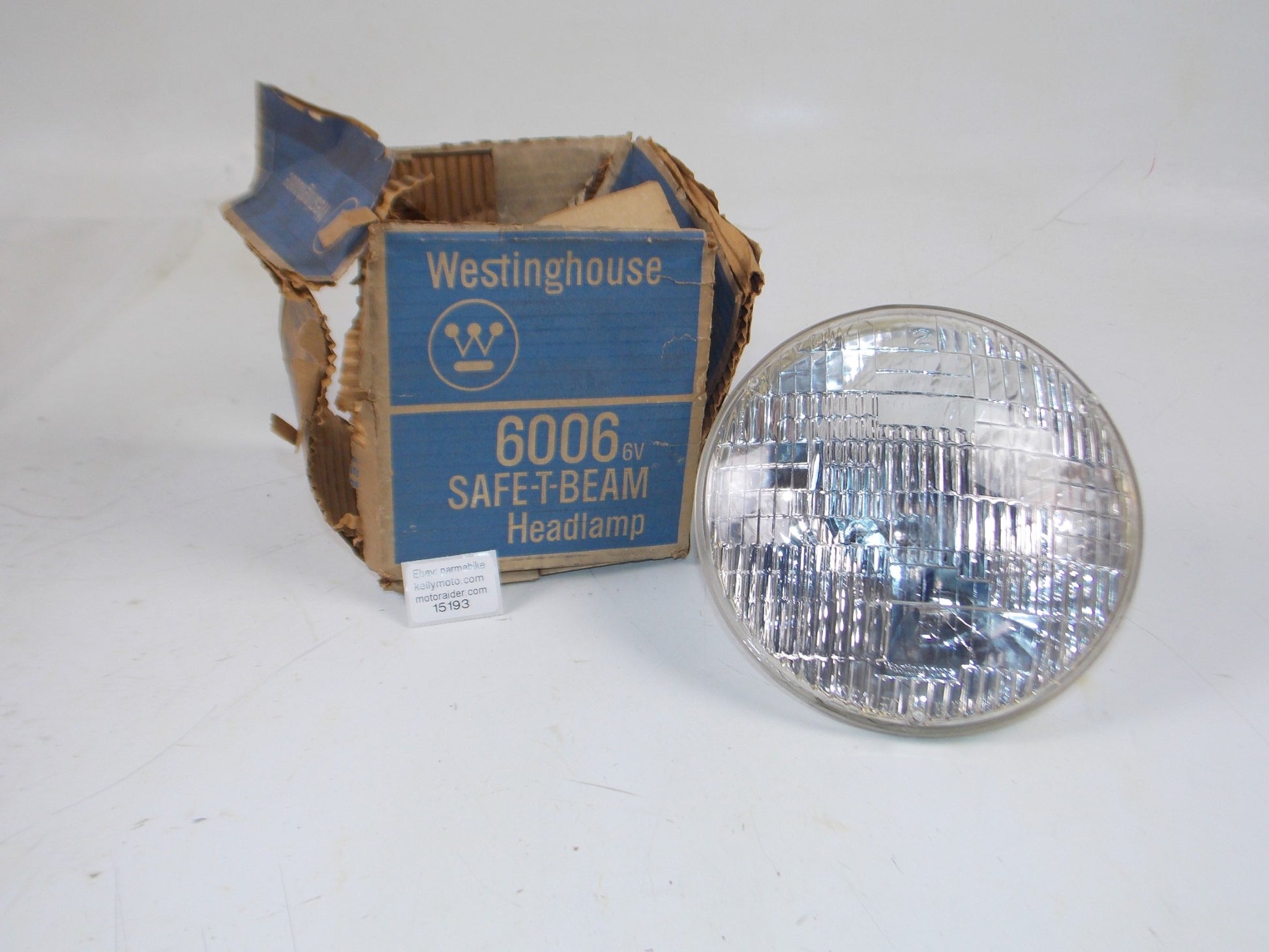VINTAGE SEALED BEAM WESTINGHOUSE HEADLAMP 6006 6V. SAFE=T=BEAM HEADLAMP - MotoRaider