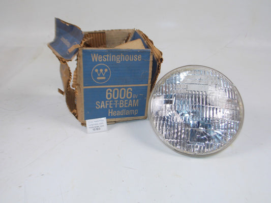 VINTAGE SEALED BEAM WESTINGHOUSE HEADLAMP 6006 6V. SAFE=T=BEAM HEADLAMP - MotoRaider