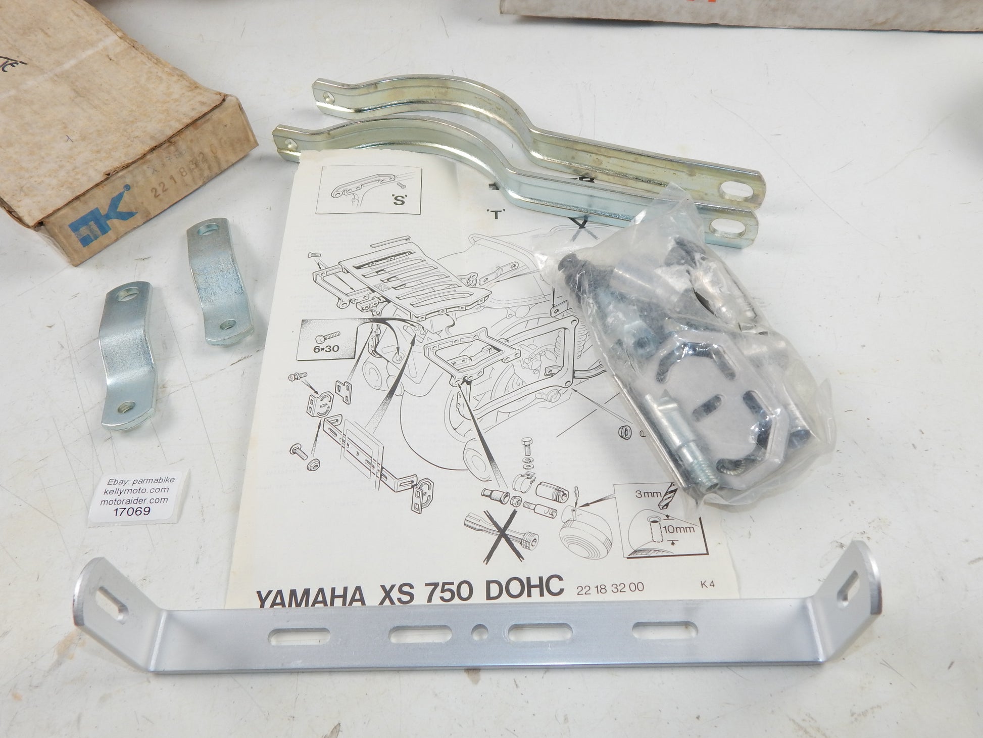 KRAUSER LUGGAGE MOUNTNG HARDWARE KIT PLATES BRACKETS BOLTS YAMAHA XS750 22183200 - MotoRaider