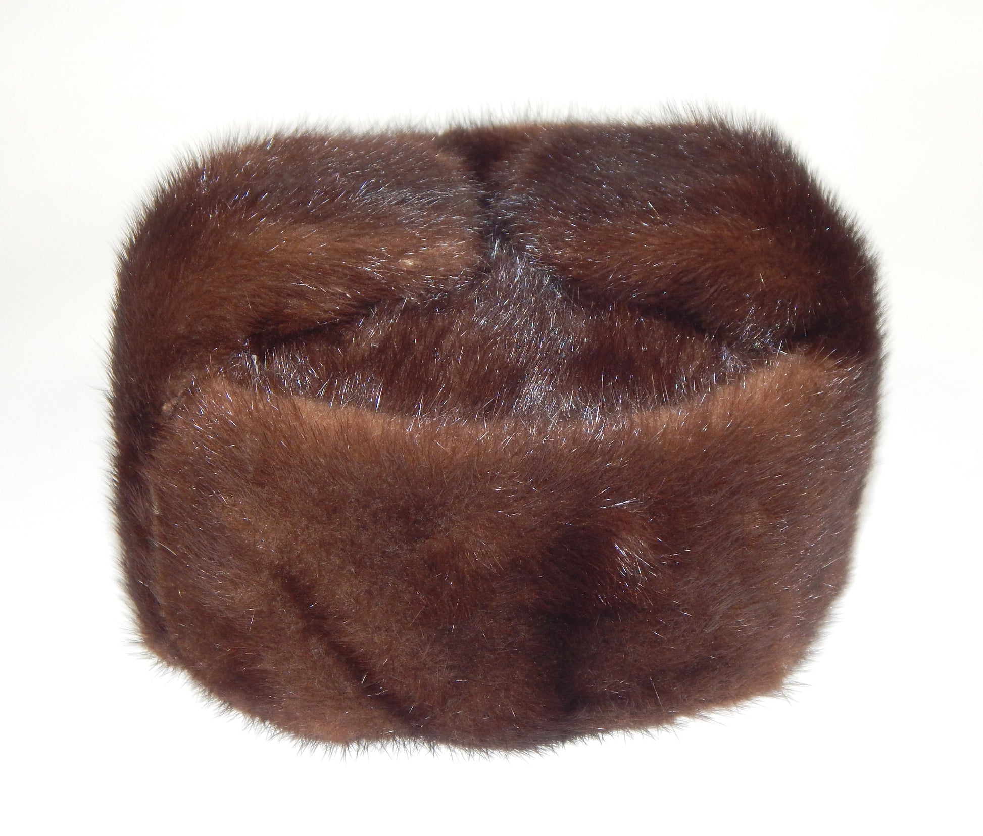 1980's ORIGINAL MINK FUR RUSSIAN HAT BROWN NEW IN BOX APPROX D=22" - MotoRaider