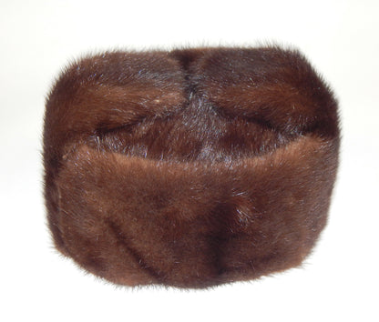 1980's ORIGINAL MINK FUR RUSSIAN HAT BROWN NEW IN BOX APPROX D=22" - MotoRaider