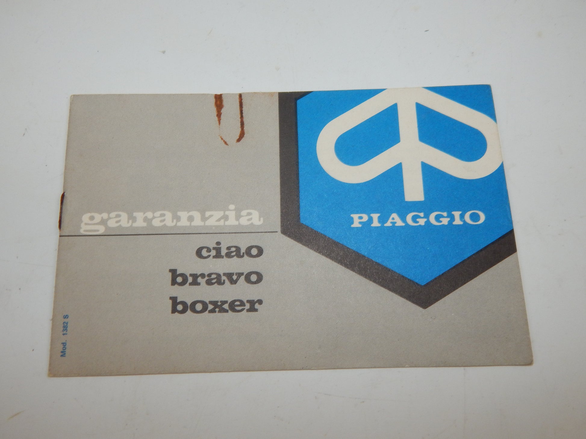 1980's PIAGGIO CIAO BRAVO BOXER WARRANTY BOOK ITALIAN VINTAGE MOPED - MotoRaider