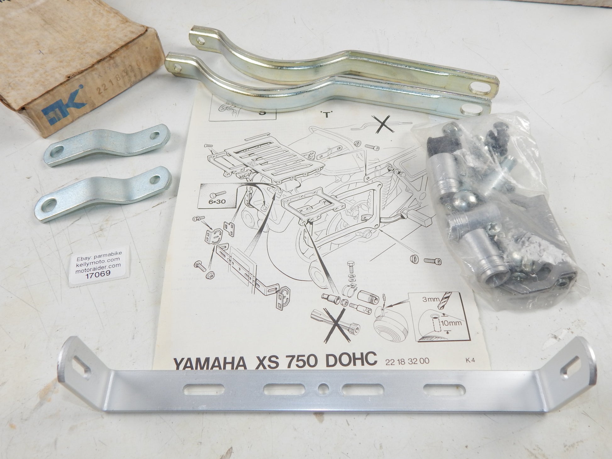 KRAUSER LUGGAGE MOUNTNG HARDWARE KIT PLATES BRACKETS BOLTS YAMAHA XS750 22183200 - MotoRaider