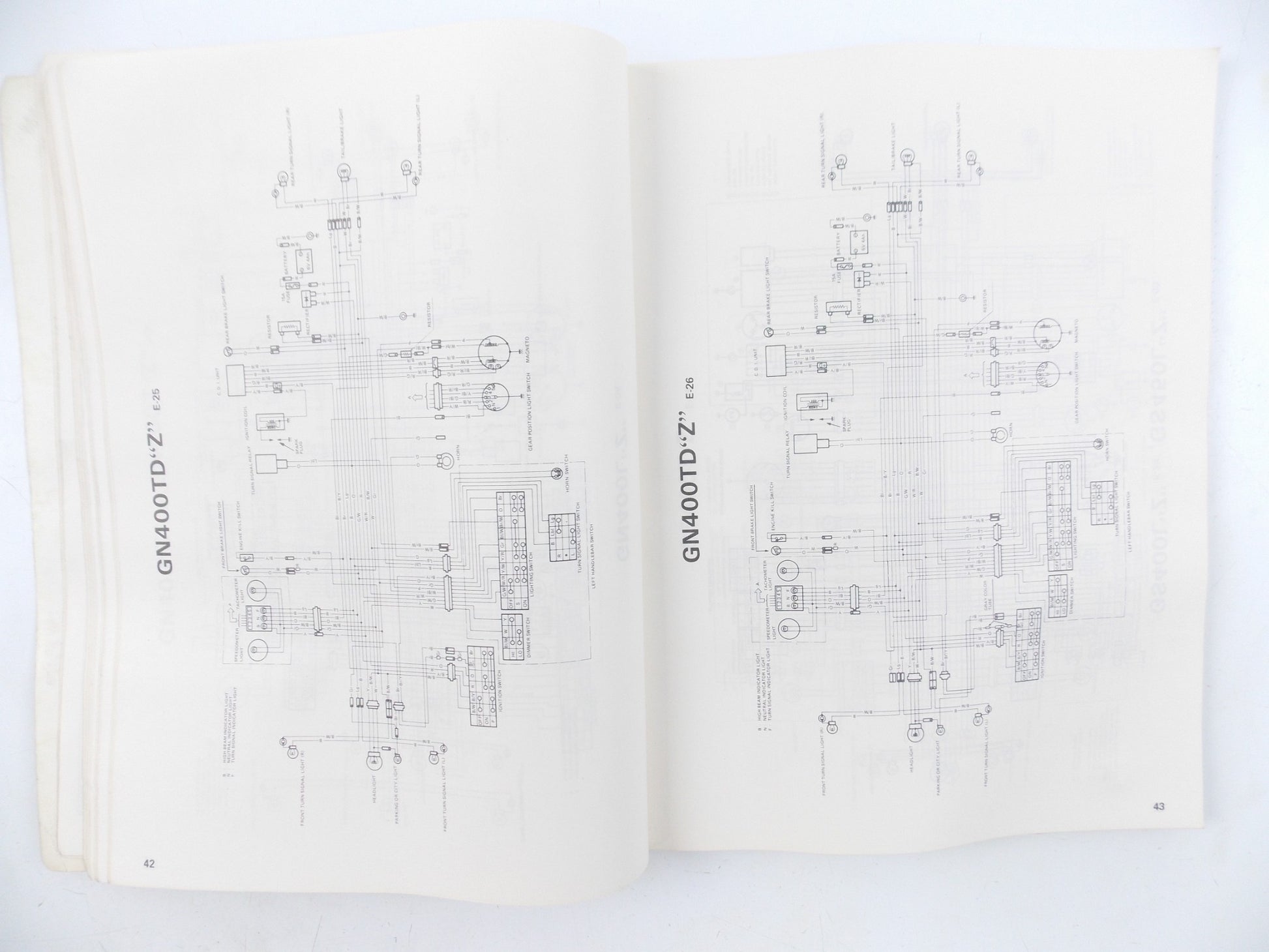 1980.5 SUZUKI DR DS FA FR FZ GN GS GT PE RS SP TR TS WIRING DIAGRAM MANUAL BOOK - MotoRaider