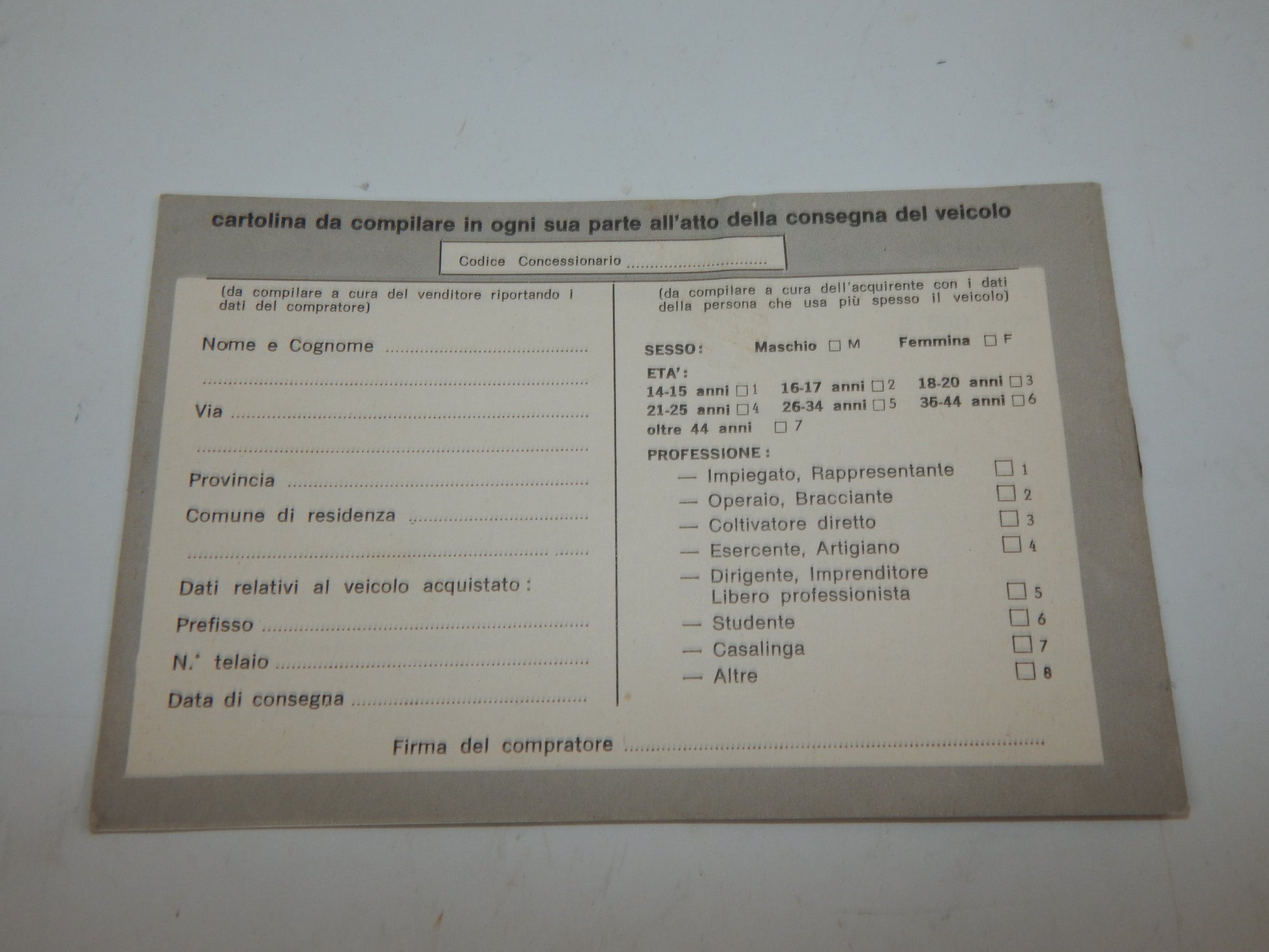 1980's PIAGGIO CIAO BRAVO BOXER WARRANTY BOOK ITALIAN VINTAGE MOPED - MotoRaider