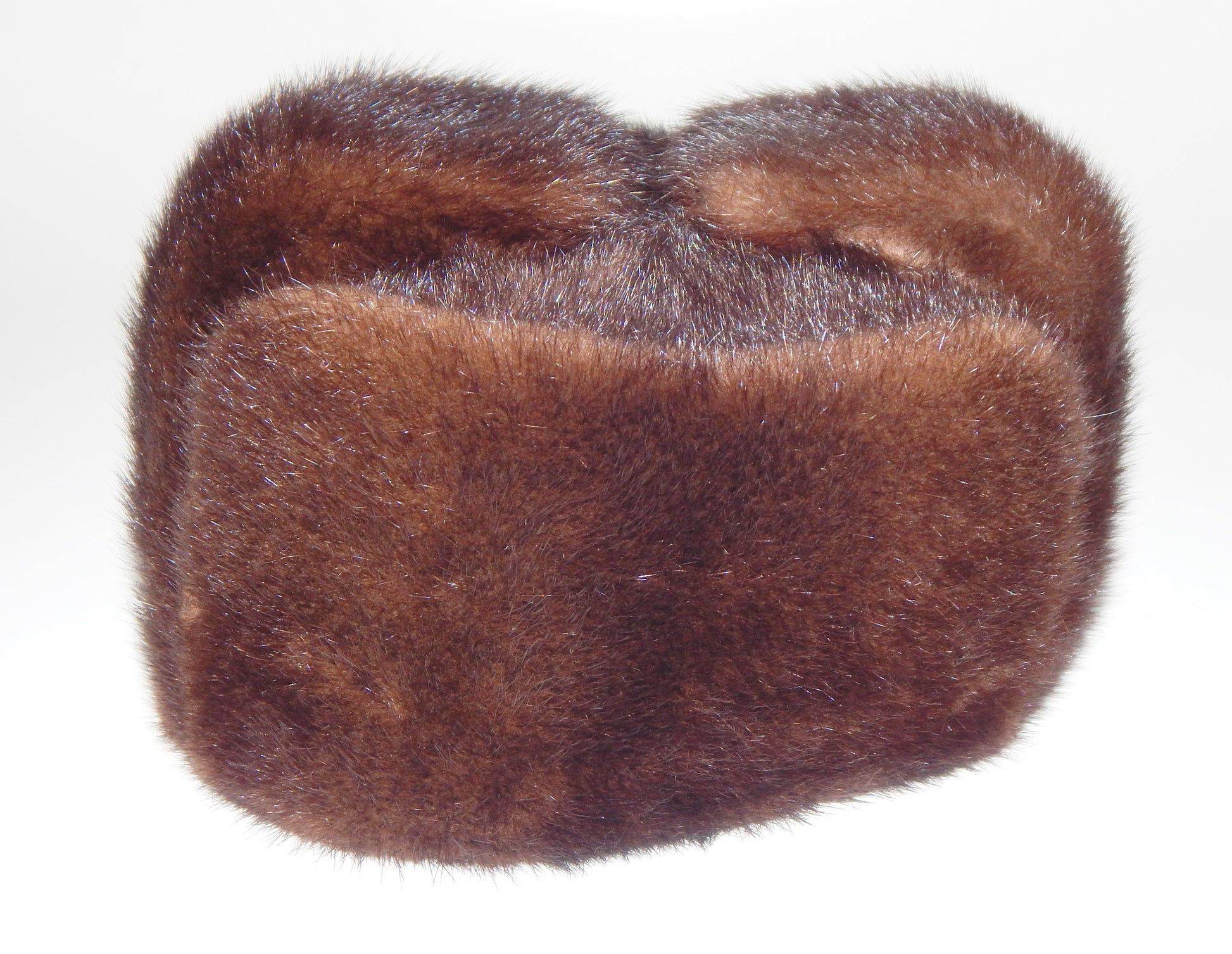 1980's ORIGINAL MINK FUR RUSSIAN HAT BROWN NEW IN BOX APPROX D=22" - MotoRaider