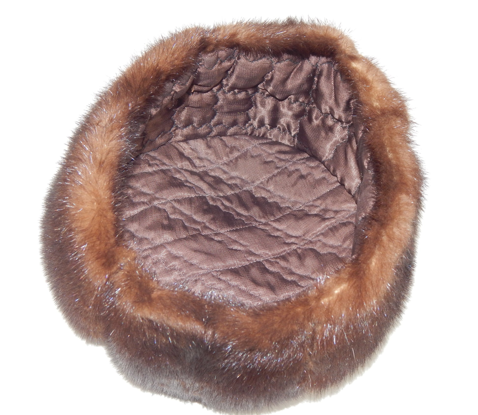1980's ORIGINAL MINK FUR RUSSIAN HAT BROWN NEW IN BOX APPROX D=22" - MotoRaider