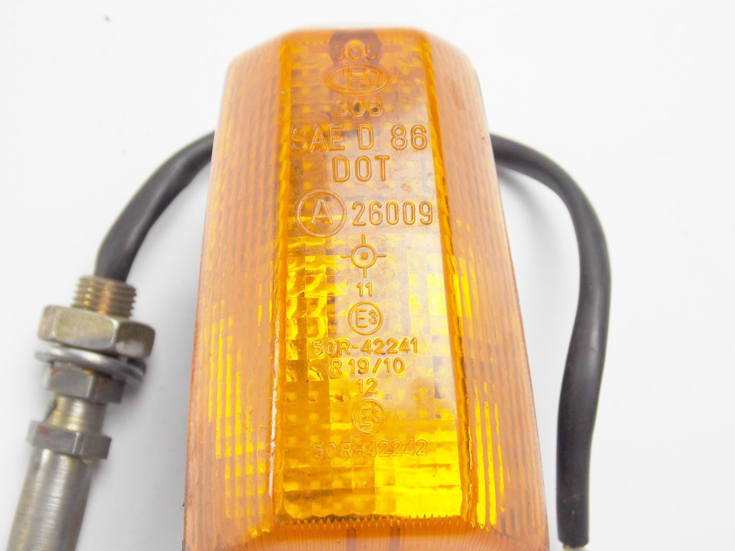 1986 CAGIVA 125 ELEFANTRE FRONT RIGHT TURN SIGNAL BLINKER INDICATOR AMBER LENS - MotoRaider