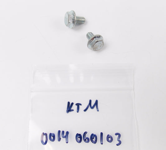 NOS OEM KTM 1998 250/300/380 LC4-E MULTI-USE QTY 2 SCREWS 6x10 WS8 0014060103 - MotoRaider
