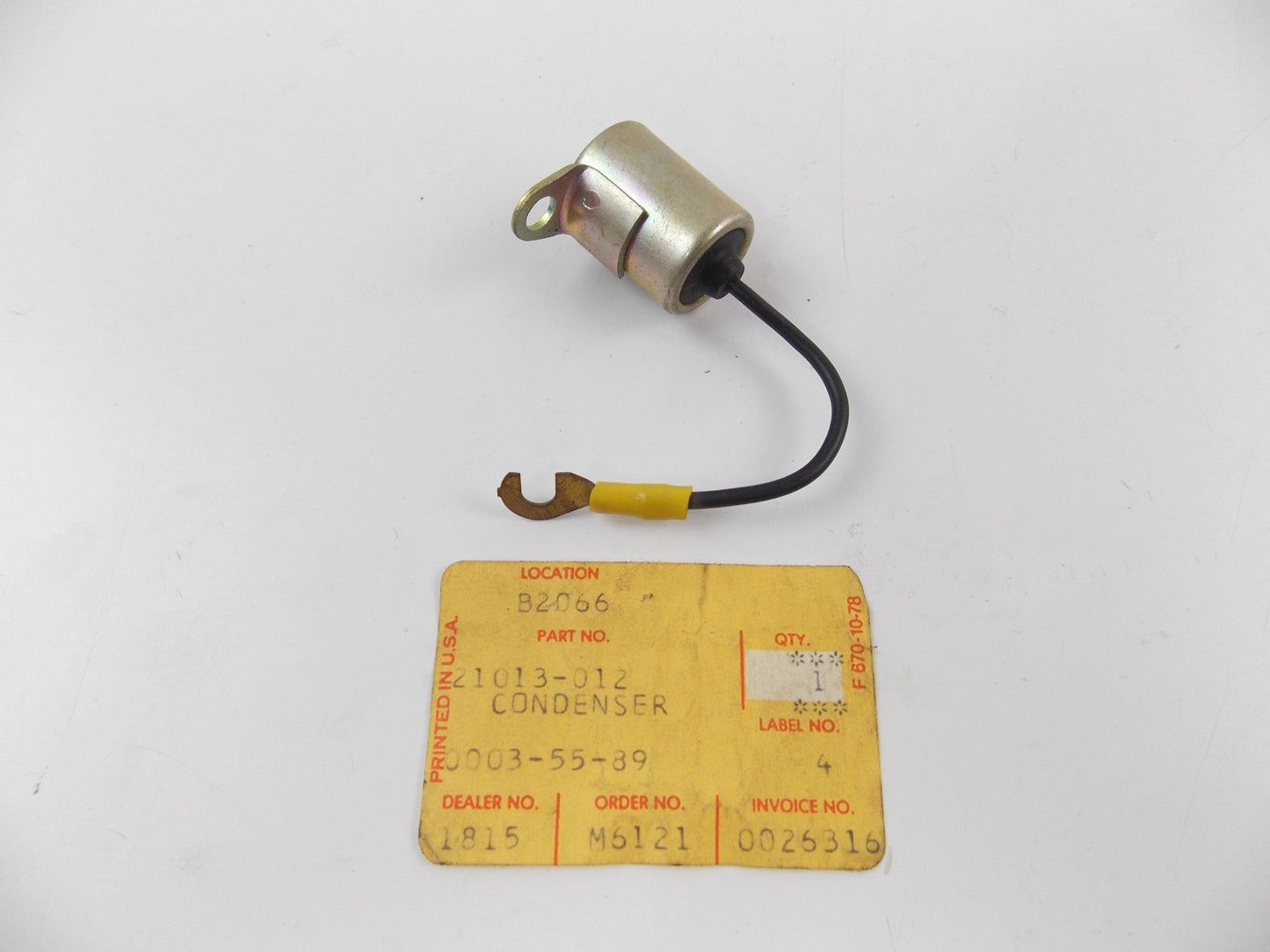 NOS OEM KAWASAKI IGNITION CONDENSER 1968-1970 F3 BUSHWHACKER 21013-012 - MotoRaider