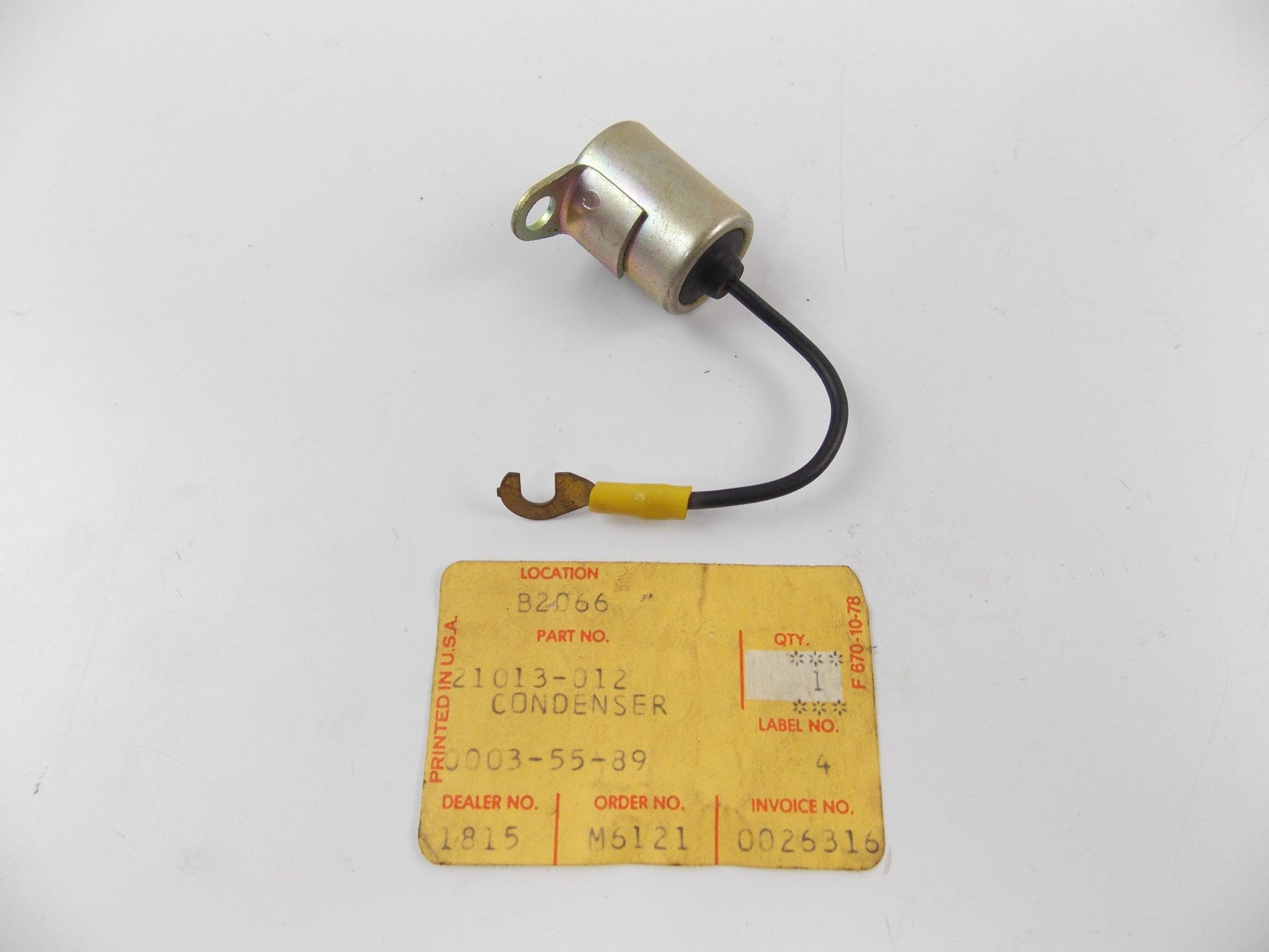 NOS OEM KAWASAKI IGNITION CONDENSER 1968-1970 F3 BUSHWHACKER 21013-012 - MotoRaider