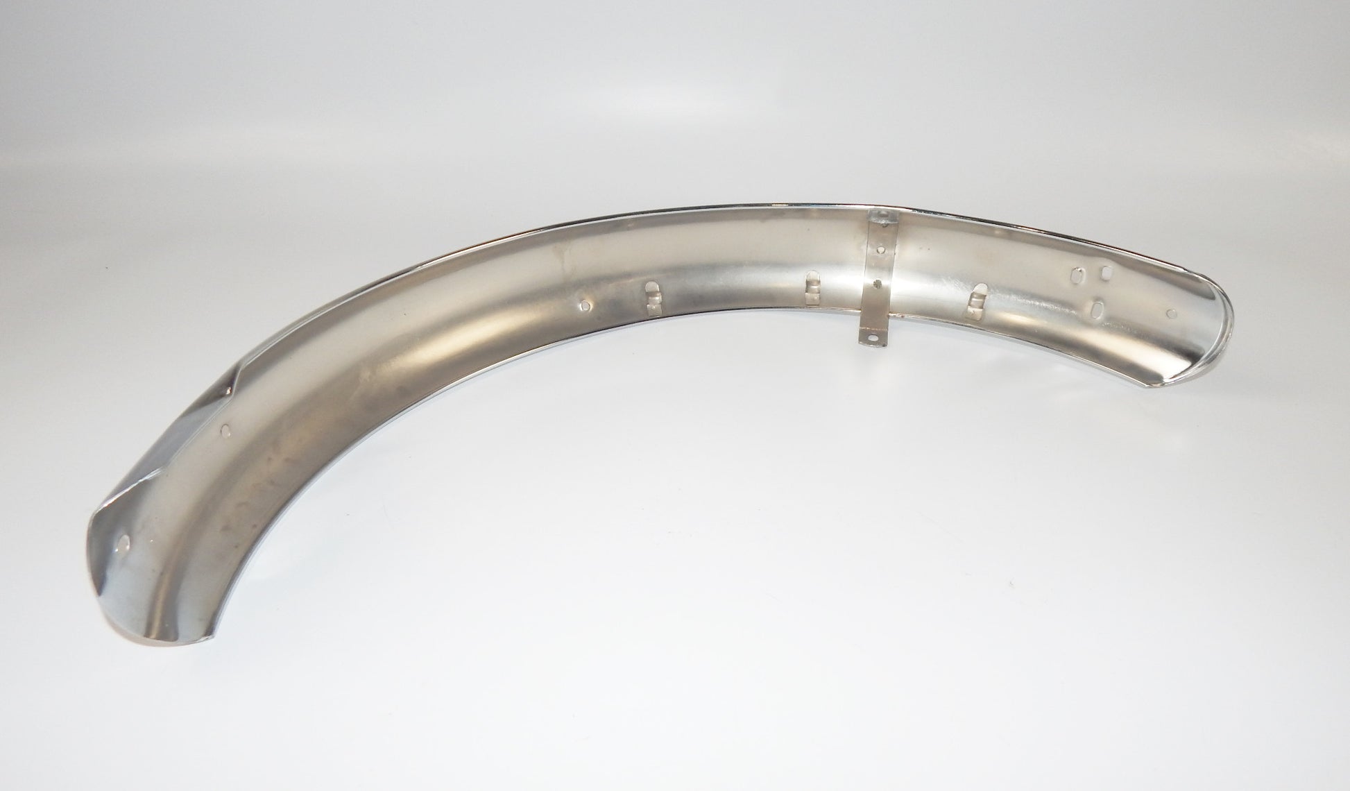 VINTAGE MOTORCYCLE MOPED MUD GUARD REAR FENDER  STEEL CHROMED L=34" W=3" ITALY - MotoRaider