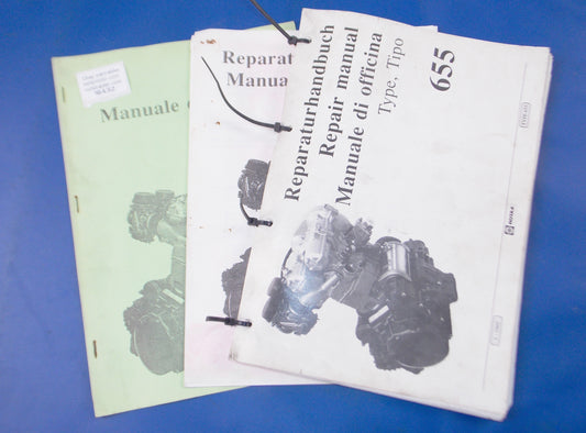 3 MANUAL 1992 APRILIA ROTAX 655 ENGINE MOTOR REPAIR SHOPBOOK ITALY GERMANY UK - MotoRaider