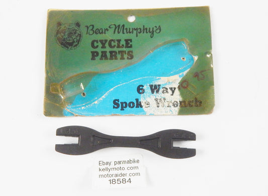 BEAR MURPHY'S CYCLE PARTS FRONT REAR WHEEL 6 WAYS SPOKE WRENCH ADJUSTER VINTAGE - MotoRaider