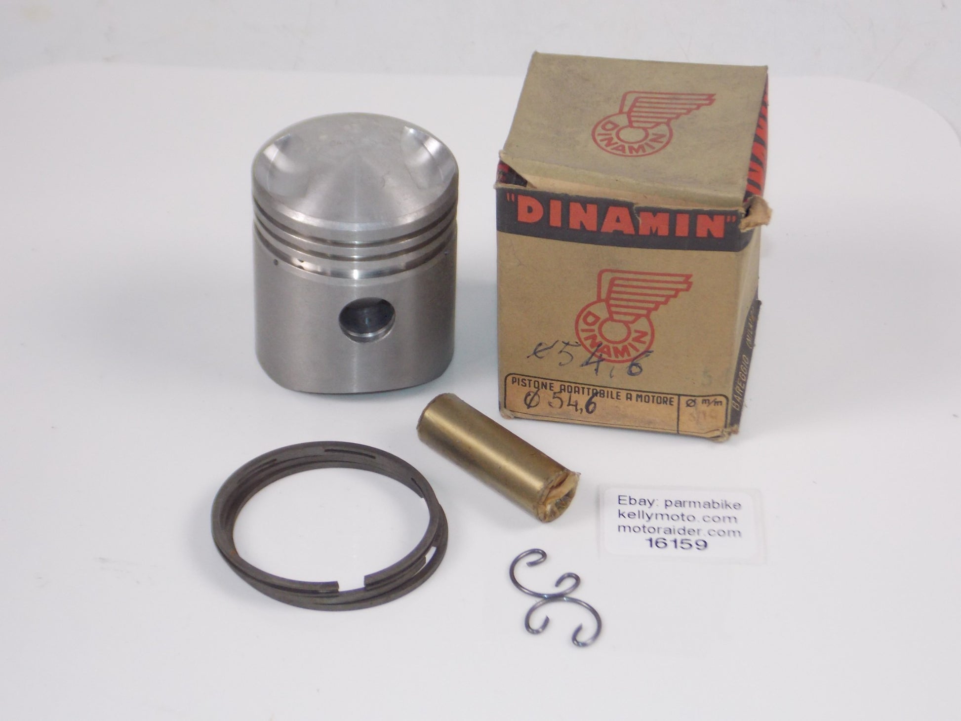 NOS DINAMIN 192 PISTON 54.6 MM MV 125 SPORT+RINGS+15MM PIN+CIRCLIPS #16159 - MotoRaider