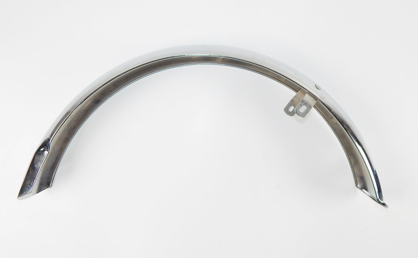 VINTAGE MOTORCYCLE MOPED MUD GUARD REAR FENDER  STEEL CHROMED L=34" W=3" ITALY - MotoRaider