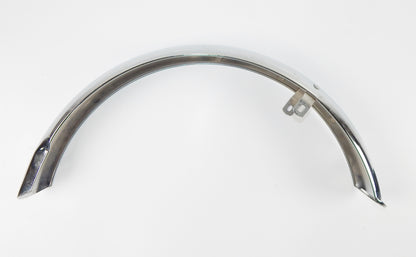 VINTAGE MOTORCYCLE MOPED MUD GUARD REAR FENDER  STEEL CHROMED L=34" W=3" ITALY - MotoRaider