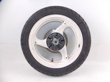 SUZUKI 750 SLINGSHOT 17" WHITE REAR WHEEL+BRAKE DISC ROTOR VINTAGE JAPAN - MotoRaider