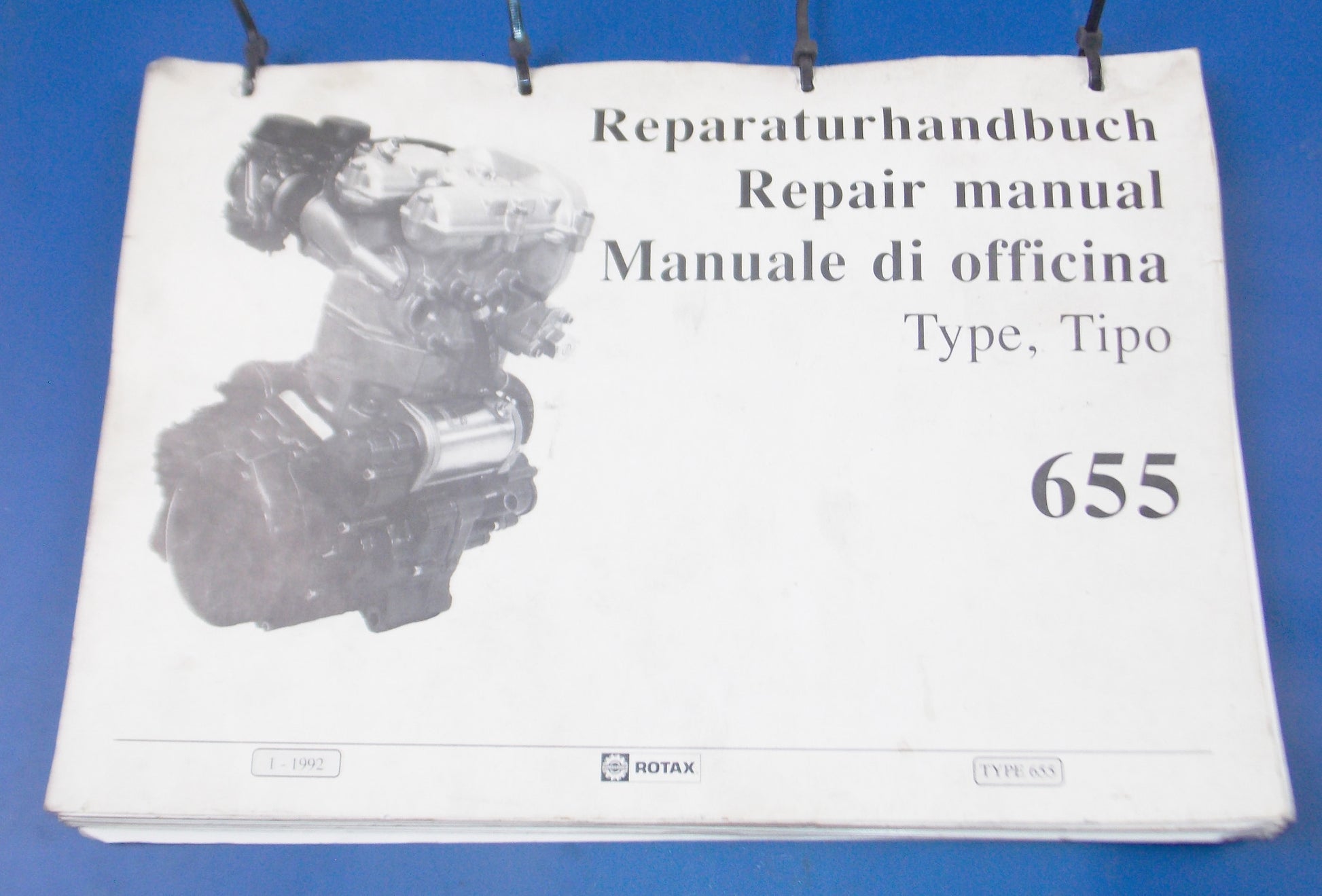 3 MANUAL 1992 APRILIA ROTAX 655 ENGINE MOTOR REPAIR SHOPBOOK ITALY GERMANY UK - MotoRaider