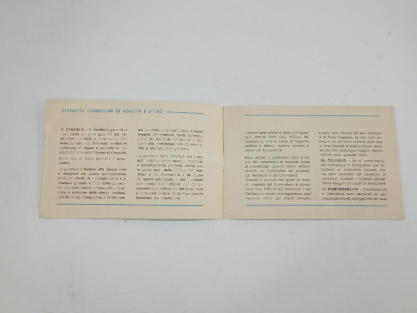1980's PIAGGIO VESPA 50 WARRANTY BOOK ITALIAN VINTAGE SCOOTER - MotoRaider