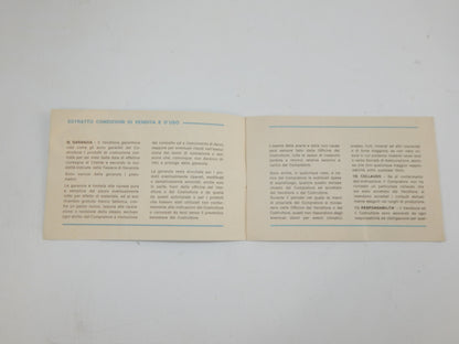 1980's PIAGGIO VESPA 50 WARRANTY BOOK ITALIAN VINTAGE SCOOTER - MotoRaider