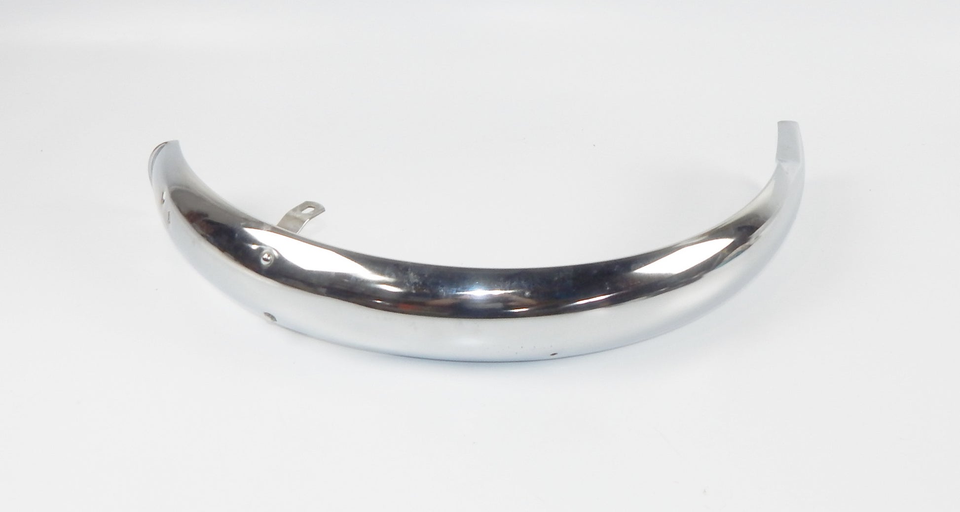 VINTAGE MOTORCYCLE MOPED MUD GUARD REAR FENDER  STEEL CHROMED L=34" W=3" ITALY - MotoRaider