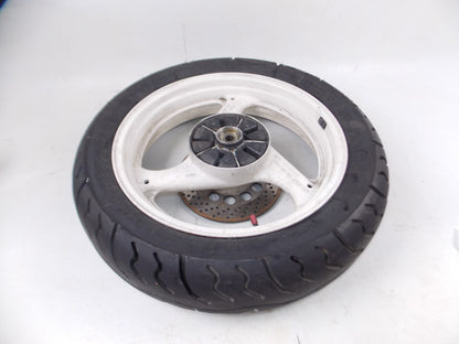 SUZUKI 750 SLINGSHOT 17" WHITE REAR WHEEL+BRAKE DISC ROTOR VINTAGE JAPAN - MotoRaider