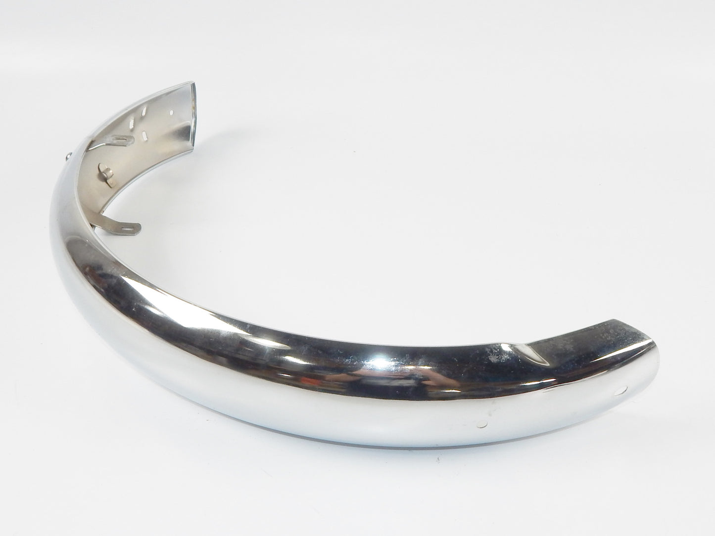 VINTAGE MOTORCYCLE MOPED MUD GUARD REAR FENDER  STEEL CHROMED L=34" W=3" ITALY - MotoRaider