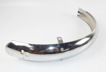 VINTAGE MOTORCYCLE MOPED MUD GUARD REAR FENDER  STEEL CHROMED L=34" W=3" ITALY - MotoRaider
