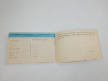 1980's PIAGGIO VESPA 50 WARRANTY BOOK ITALIAN VINTAGE SCOOTER - MotoRaider