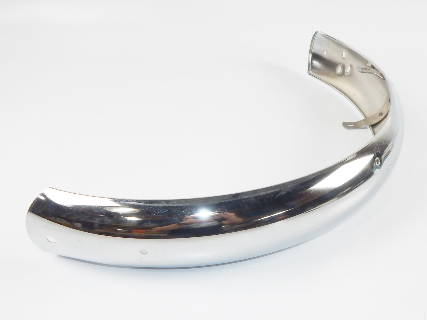 VINTAGE MOTORCYCLE MOPED MUD GUARD REAR FENDER  STEEL CHROMED L=34" W=3" ITALY - MotoRaider