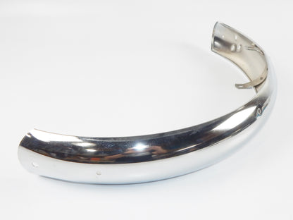 VINTAGE MOTORCYCLE MOPED MUD GUARD REAR FENDER  STEEL CHROMED L=34" W=3" ITALY - MotoRaider