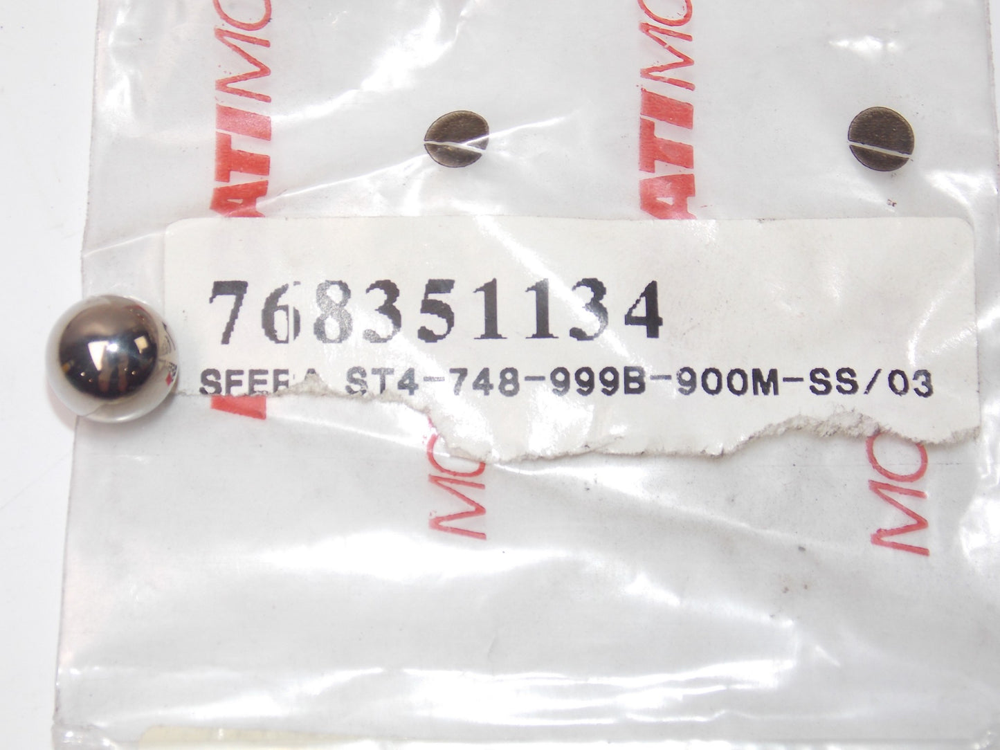 NOS OEM DUCATI  2003 ST44899B00M\SS BALL BEARING 11MM 768351134 - MotoRaider