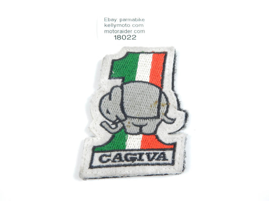 CAGIVA 1 VELCRO PATCH 3x3.75" VINTAGE MOTORCYCLE ITALY ELEPHANT TAMANACO MITO - MotoRaider