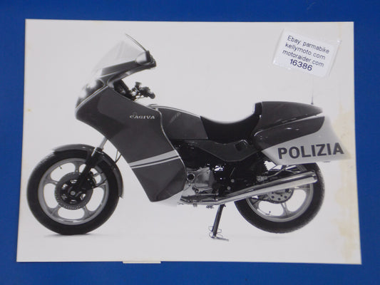 1980's CAGIVA POLIZIA ORIGINAL DEALER PHOTO VINTAGE BROCHURE AD PROPTOTYP 7x9.5" - MotoRaider