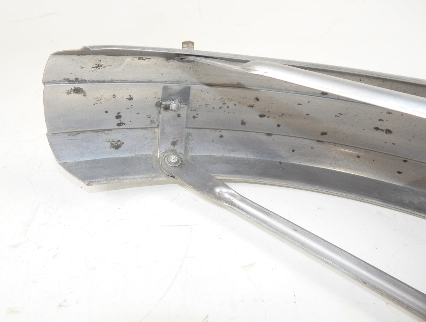 1970 GILERA 125 GIUBILEO STEEL MUD GUARD FRONT WHEEL FENDER WITH MOUNT BRACKETS - MotoRaider