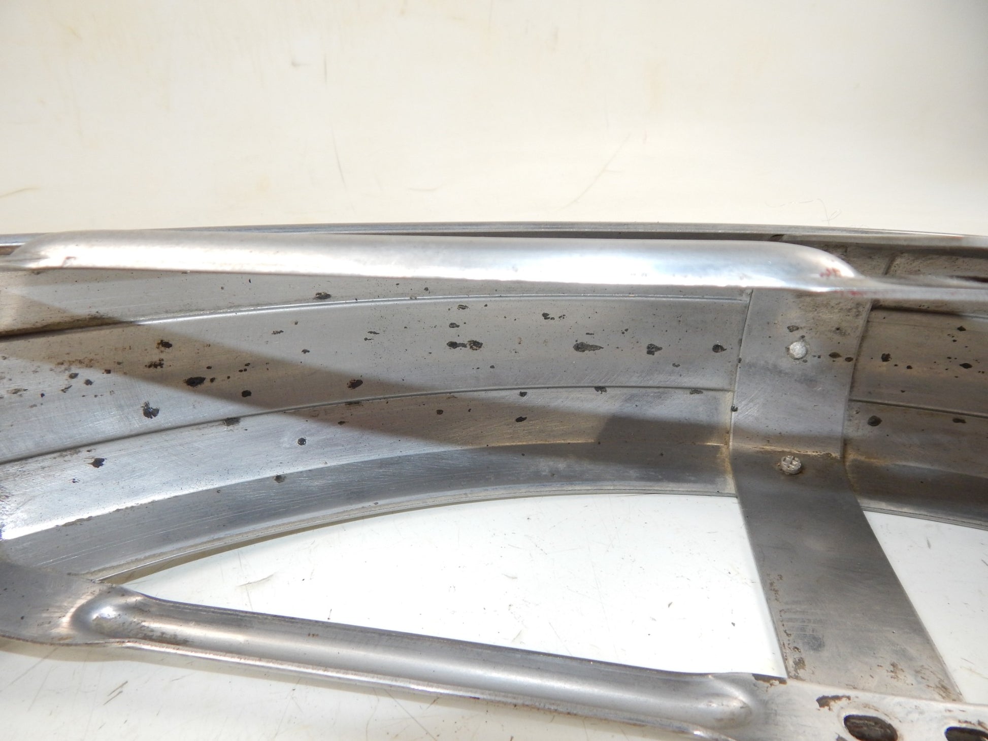 1970 GILERA 125 GIUBILEO STEEL MUD GUARD FRONT WHEEL FENDER WITH MOUNT BRACKETS - MotoRaider