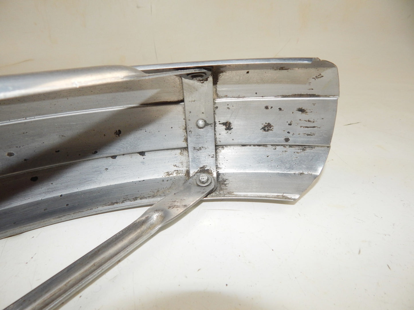 1970 GILERA 125 GIUBILEO STEEL MUD GUARD FRONT WHEEL FENDER WITH MOUNT BRACKETS - MotoRaider
