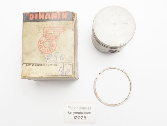 NOS DINAMIN PISTON + RING + PIN DIAMETER 50 mm VESPA 50 cc - MotoRaider