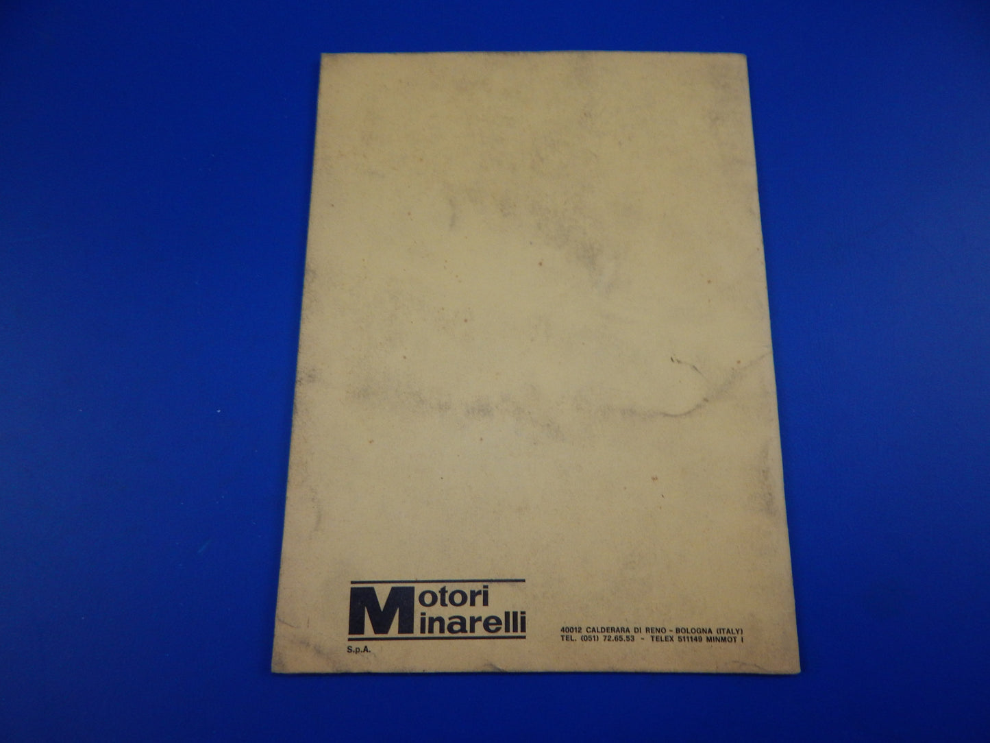 1983 MINARELLI MOTOR V1 G1 USE AND MAINTENANCE BOOK MANUAL ITALIAN ENGINE - MotoRaider