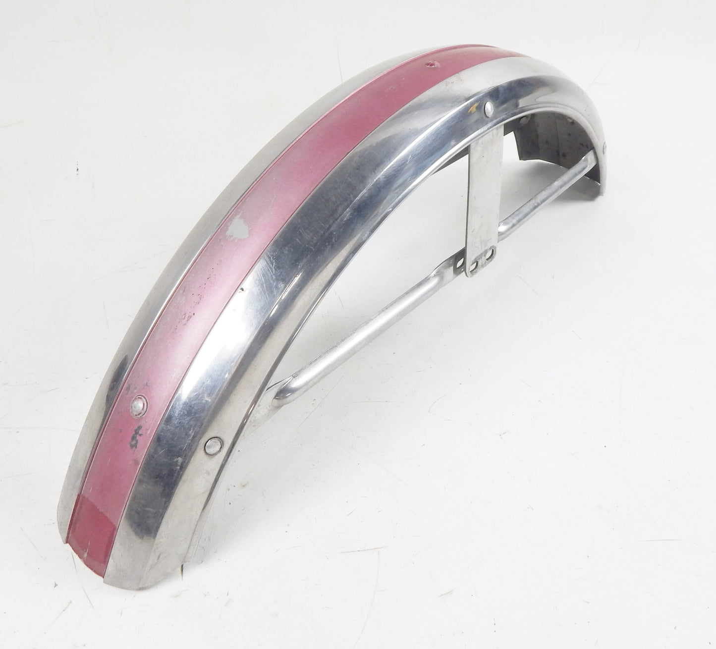 1970 GILERA 125 GIUBILEO STEEL MUD GUARD FRONT WHEEL FENDER WITH MOUNT BRACKETS - MotoRaider