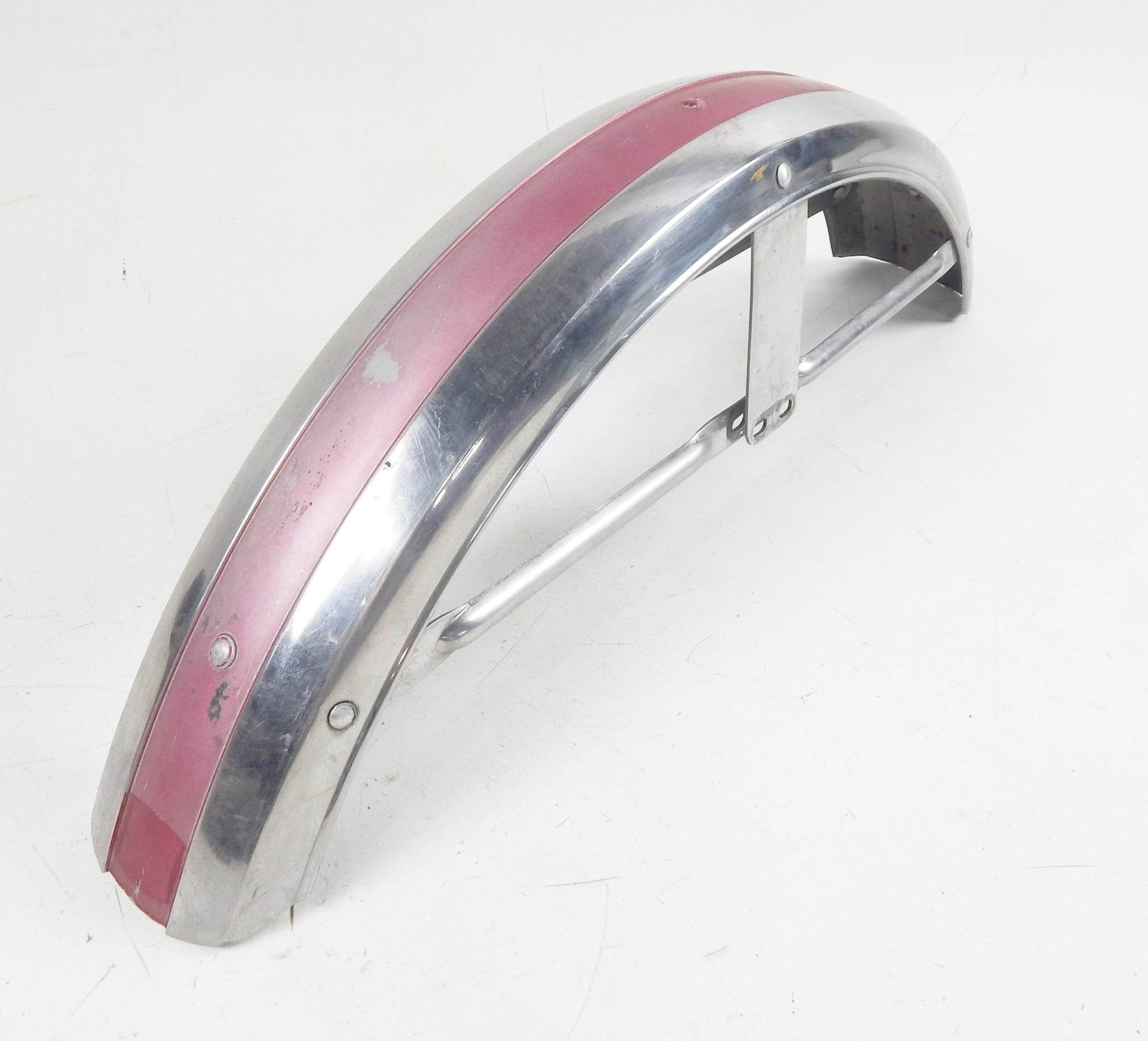 1970 GILERA 125 GIUBILEO STEEL MUD GUARD FRONT WHEEL FENDER WITH MOUNT BRACKETS - MotoRaider