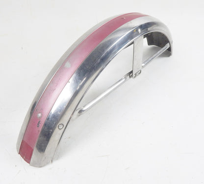 1970 GILERA 125 GIUBILEO STEEL MUD GUARD FRONT WHEEL FENDER WITH MOUNT BRACKETS - MotoRaider