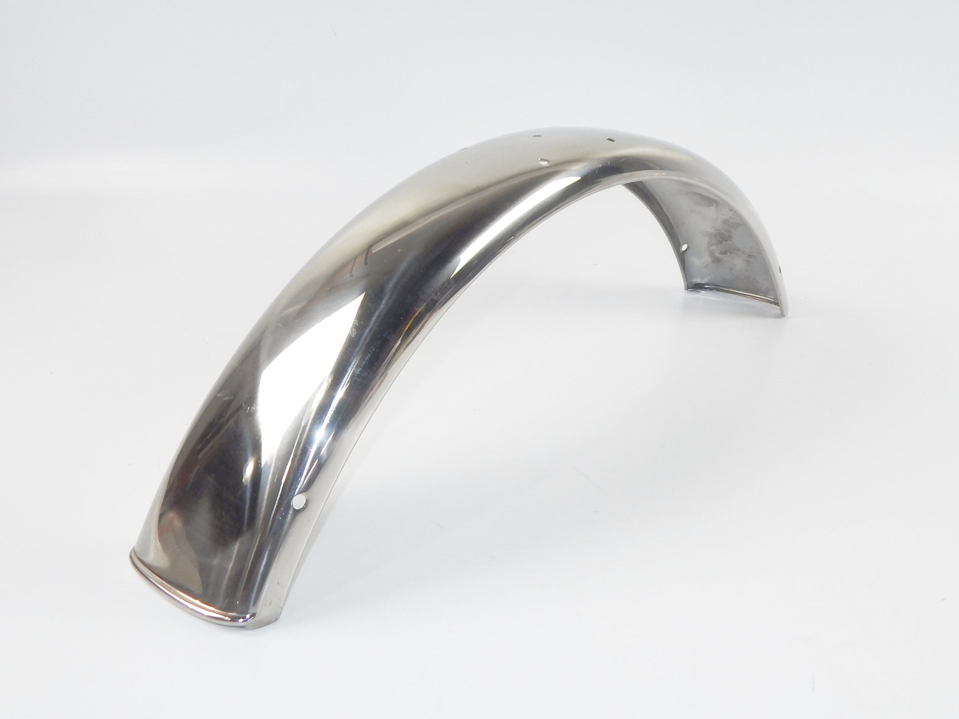 VINTAGE ITALY MOTORCYCLE MUDGUARD FENDER STEEL CHROME L=34" PAIOLI GILERA DUCATI - MotoRaider