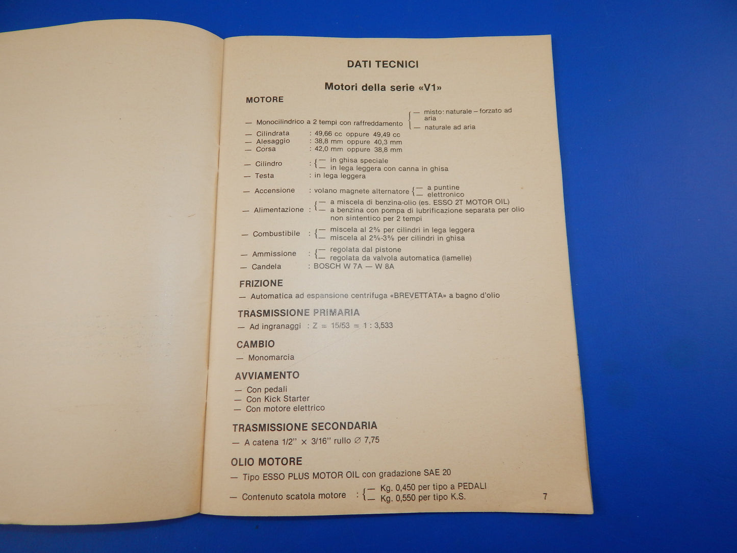 1983 MINARELLI MOTOR V1 G1 USE AND MAINTENANCE BOOK MANUAL ITALIAN ENGINE - MotoRaider