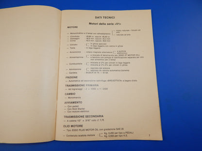 1983 MINARELLI MOTOR V1 G1 USE AND MAINTENANCE BOOK MANUAL ITALIAN ENGINE - MotoRaider