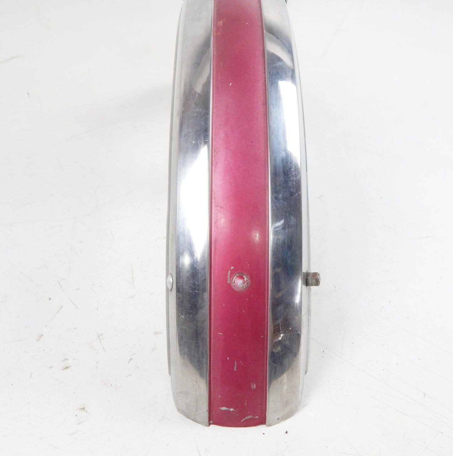 1970 GILERA 125 GIUBILEO STEEL MUD GUARD FRONT WHEEL FENDER WITH MOUNT BRACKETS - MotoRaider